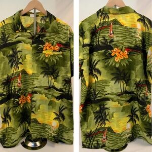 King Kameha Tropical Sunset Men's Button Down Shirt XL